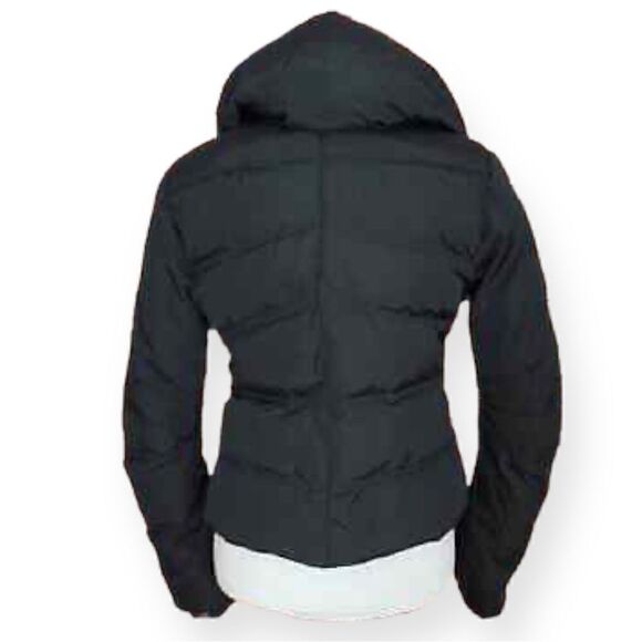 TAHARI SHORT PUFFER JACKET WARM DOWN FILLING HIDDEN HOOD BLACK SMALL - Picture 5 of 16